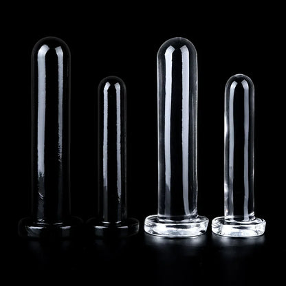 Smooth Test Tube Anal Plug Transparent Buttplug G-spot Stimulate Prostate Massager Sex Toy for Man Crystal Anal Dildo for Woman