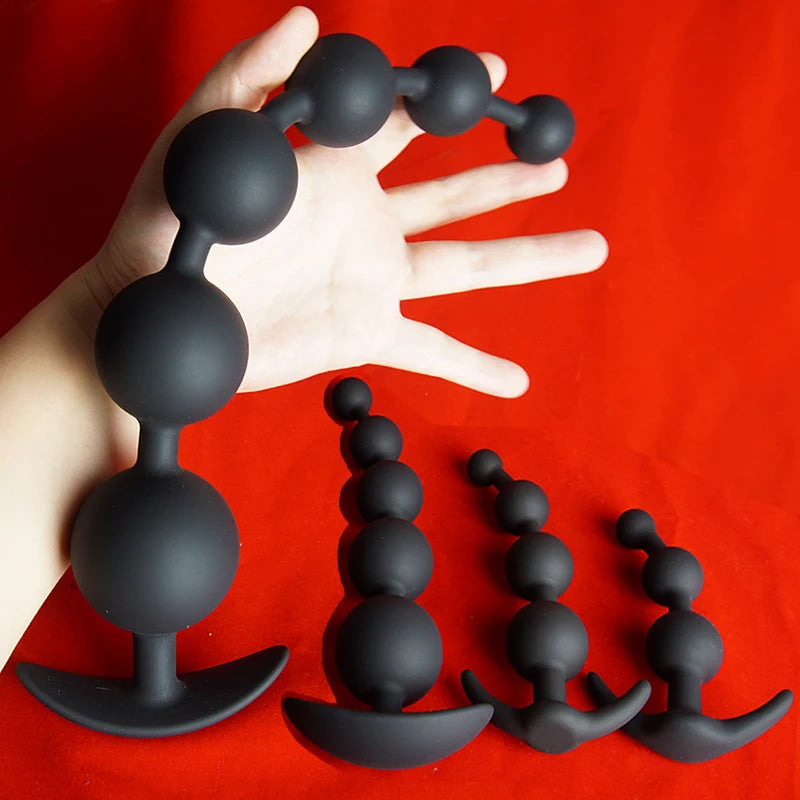 Silicone Anal Beads — 4 Smooth Balls 4 Colours