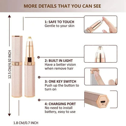 4 In 1 Electric Eyebrow Trimmer USB Mini Body Eye Facial Hair Removal Portable Women Painless Razor Body Hair Removal Epilator