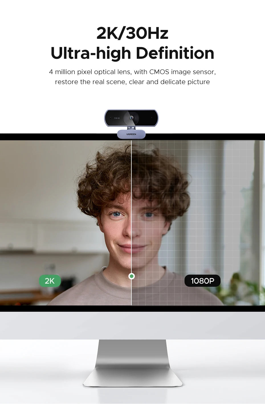 Full HD Webcam with Clear Audio Mic