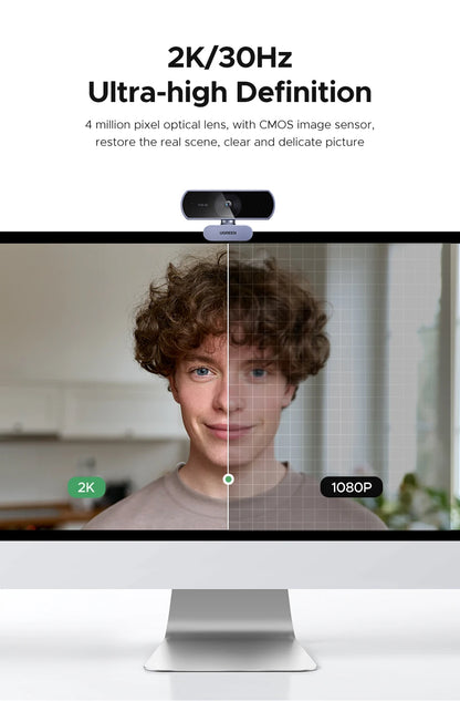 Full HD Webcam with Clear Audio Mic