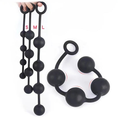 Huge 9 Ball Anal Plug Tail Sex Toys For Men Women Anal Dilator Soft Butt Plug with Tail Anal Beads Sex Party Erotic Toy Butplug