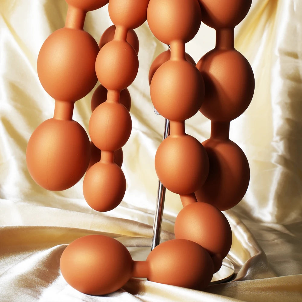 Extra-Long Soft Silicone Beaded Plug