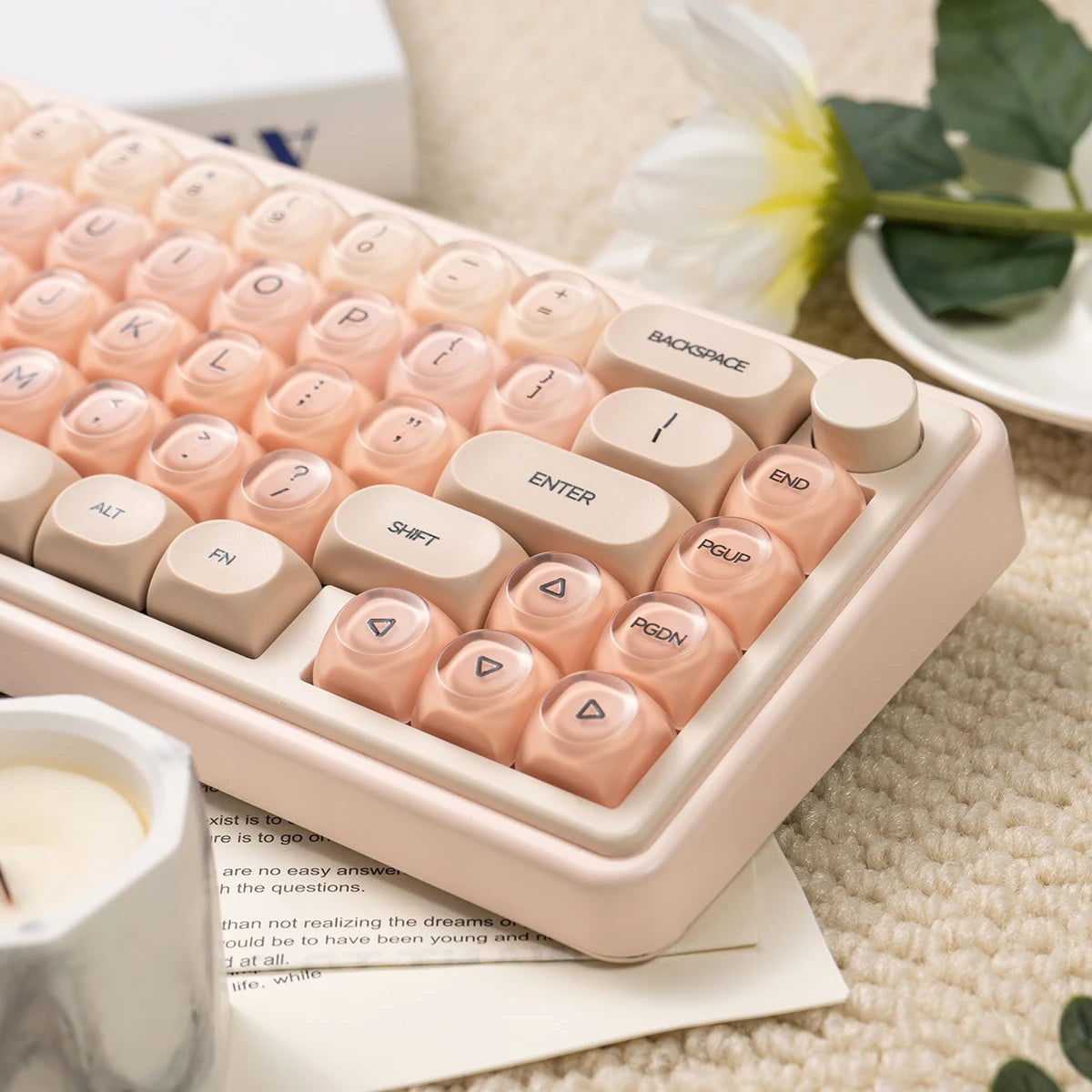Stylish Beige Keyboard Keycaps