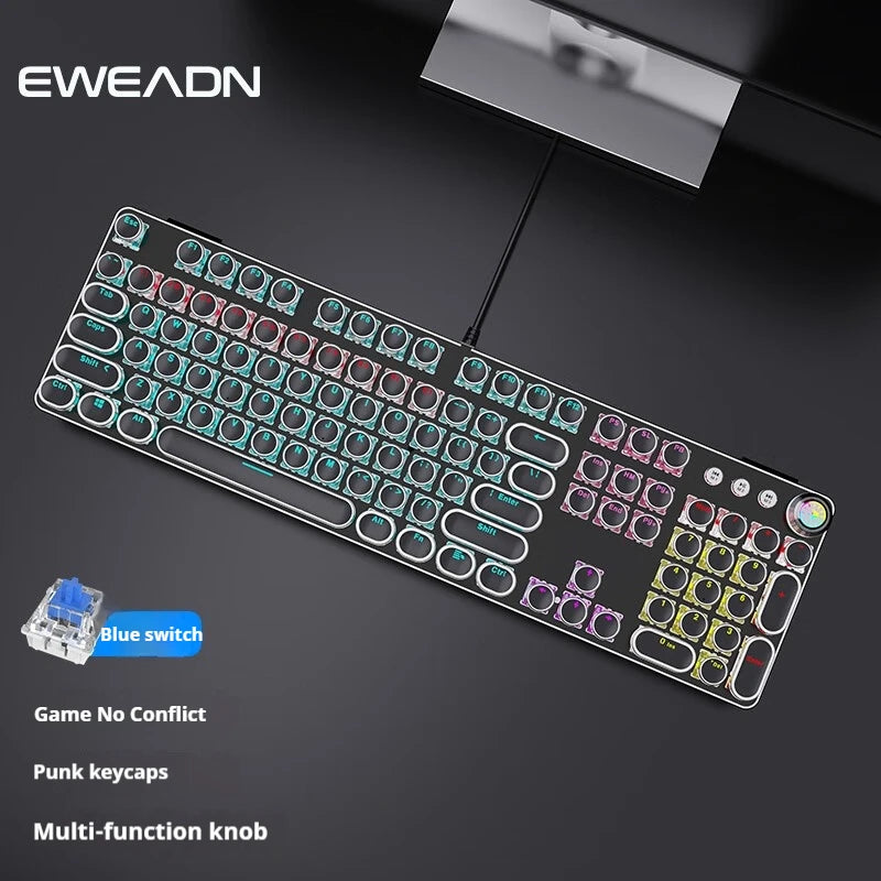LED Backlit Typewriter Style keyboard