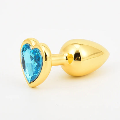 Golden Stainless Steel Anal Plug Crystal Anal Toys Female Adult Sex Products Men's Butt Plug Anal Trainer for Couples 3 Sizes