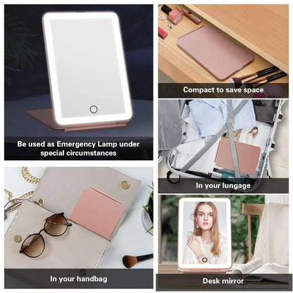 LED Foldable Travel Makeup Mirror