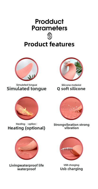Tongue Licking Dildo Vibrator