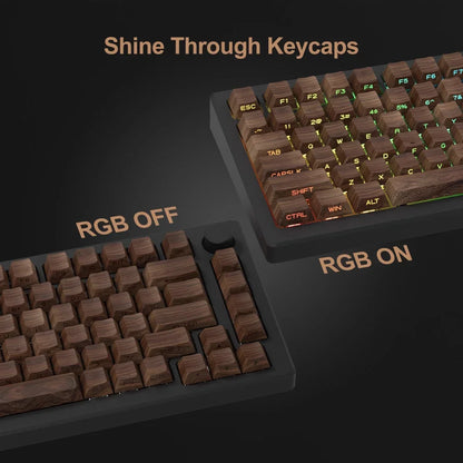 Stylish Wood Grain Mechanical Keycaps