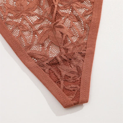 7Pcs/Set Women's Lace Panties Sexy Hollow Out Floral Thongs Solid Color Low Rise Thongs Fashion Cozy Breathable G-String S-XL