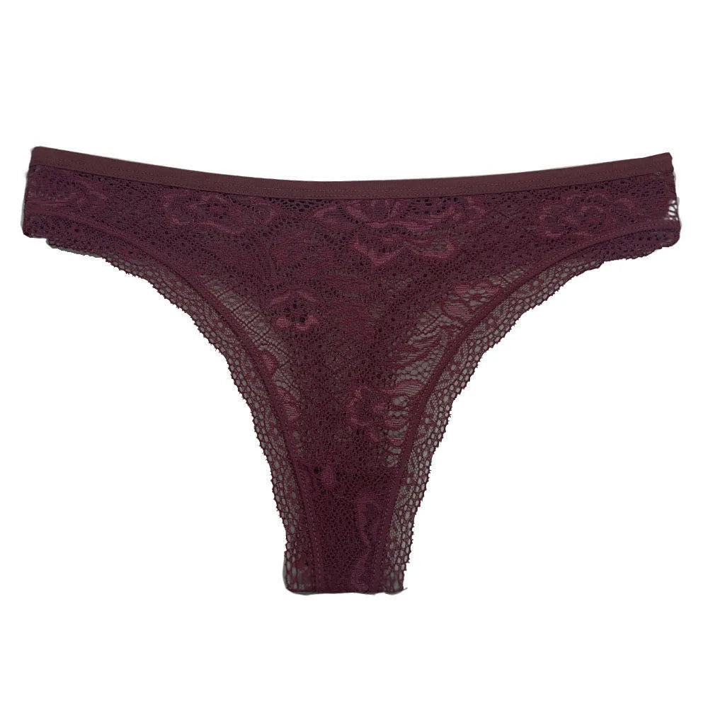 5 Pcs/Set Women's Underwear M-XL Sexy G-string Floral Transparent Female Underpants Lingerie Lace Thongs Woman Panties