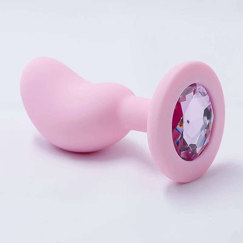 Silicone Anal Plug Anal Dildos Small Pea Shaped Butt Plug Crystal Base Sex Stopper Adult Toys Anal Toys Sex Toys For Woman