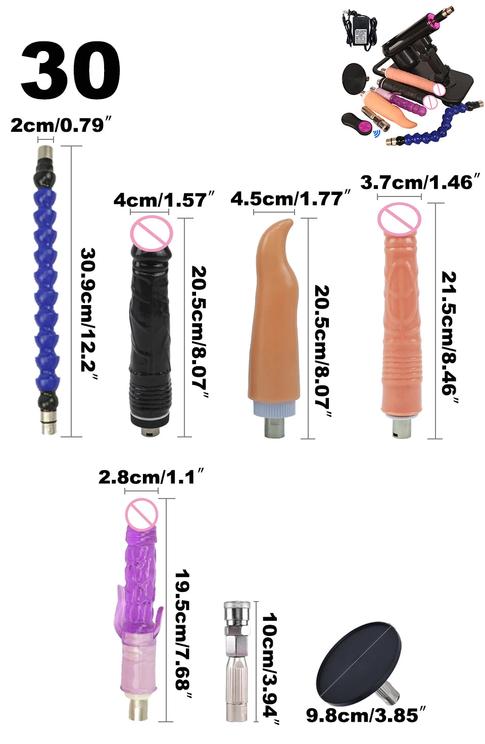 Wireless Remote Control Sex Machine Set