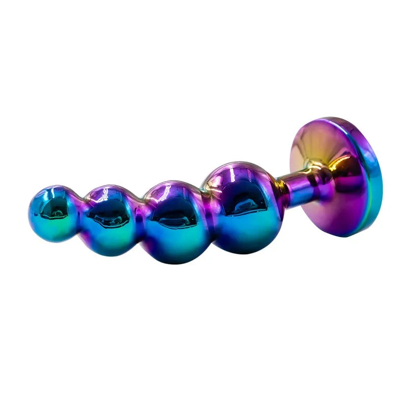 Premium Metal Anal Beads Pink Crysta