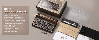 Creme Beige Premium Keyboard Golden