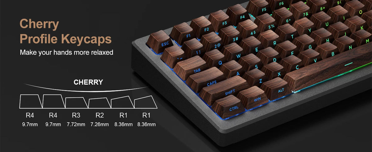 Wooden PBT Keycaps