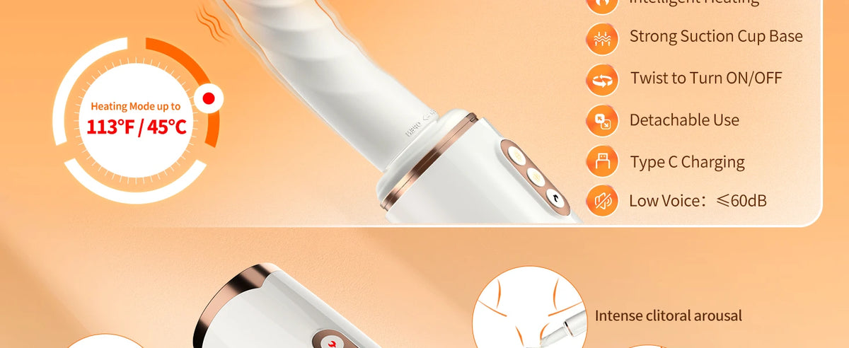 Rotating Heating Thrusting Dildo Vibrator