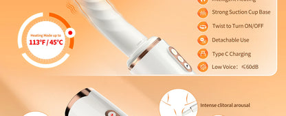 Rotating Heating Thrusting Dildo Vibrator