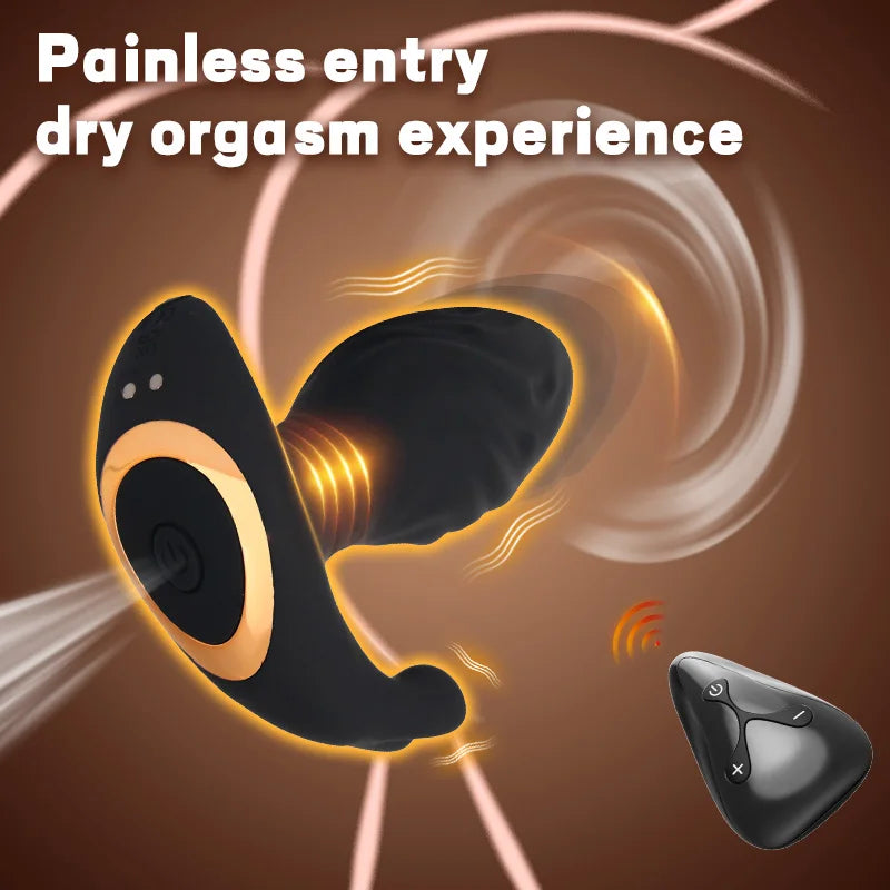Telescopic Prostate Vibrator — Thrusting Wireless Remote