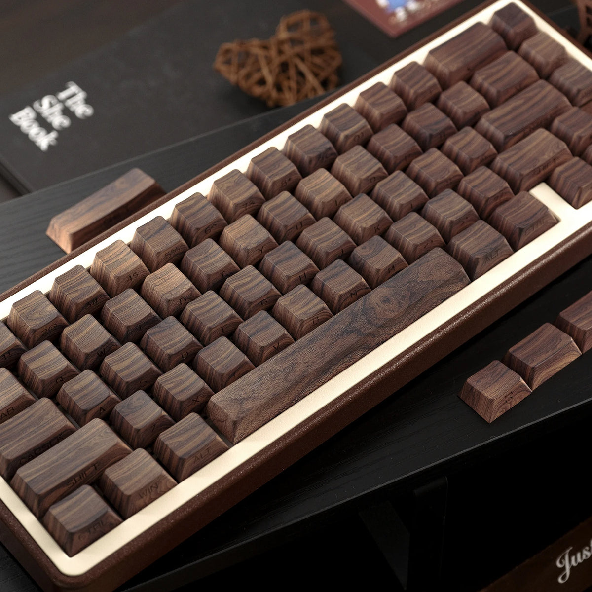 Stylish Wood Grain Mechanical Keycaps