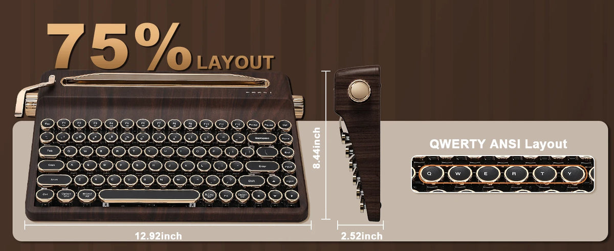 Creme Beige Premium Keyboard Golden