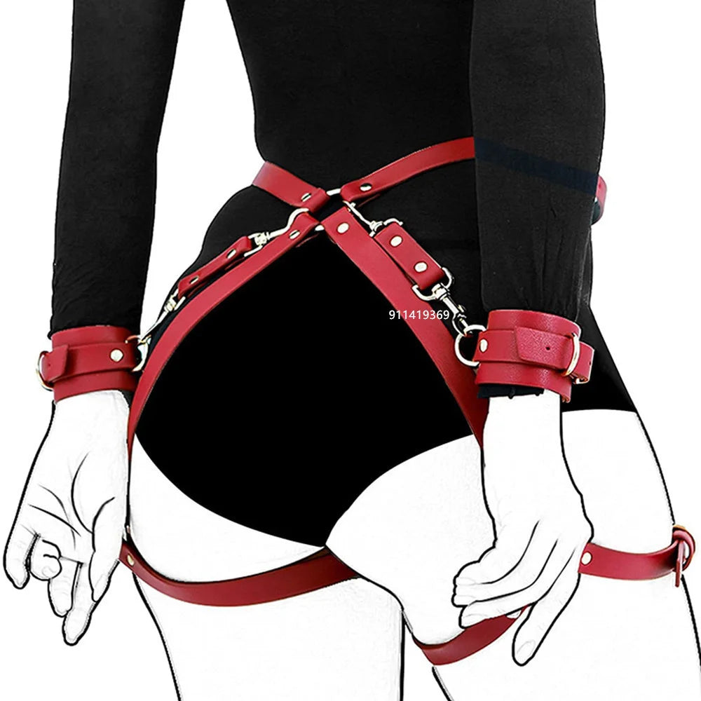 PU Leather Body Harness & Bondage Strap Kit