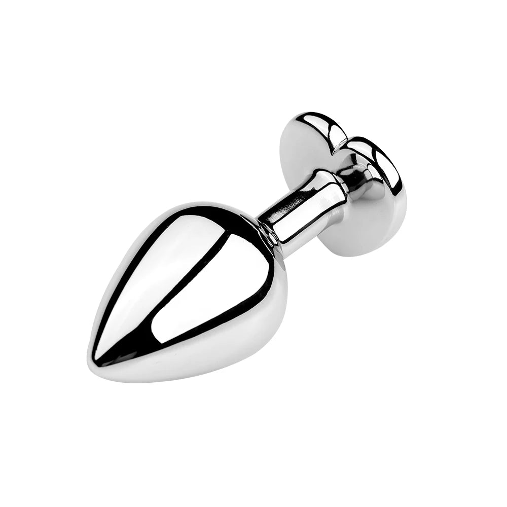 Anal Plug Heart 5 Sizes Stainless Steel Crystal Anal Plug Removable Butt Plug Stimulator Anal Sex Toys Prostate Massager Dildos