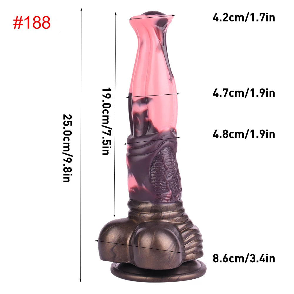 Silicone Fantasy Knot Horse Dildo — 5 Sizes M to XXL