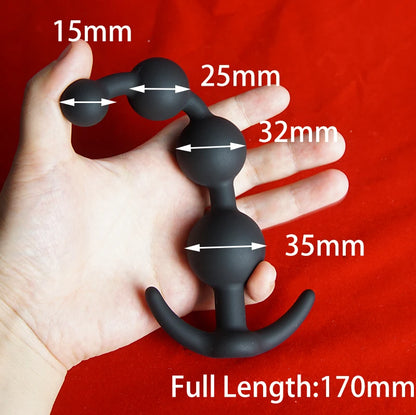 Silicone Anal Beads — 4 Smooth Balls 4 Colours