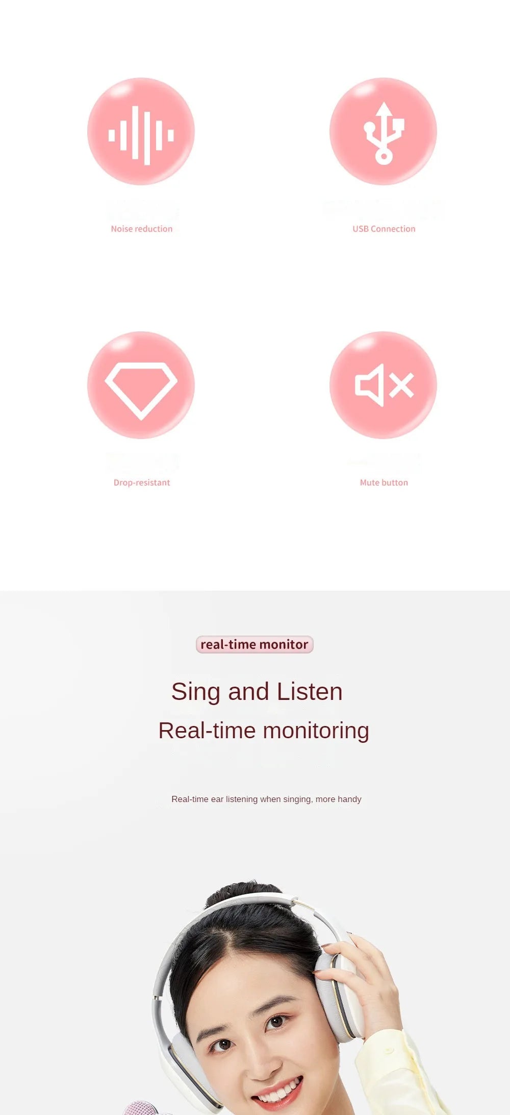 Pink Condenser Microphone
