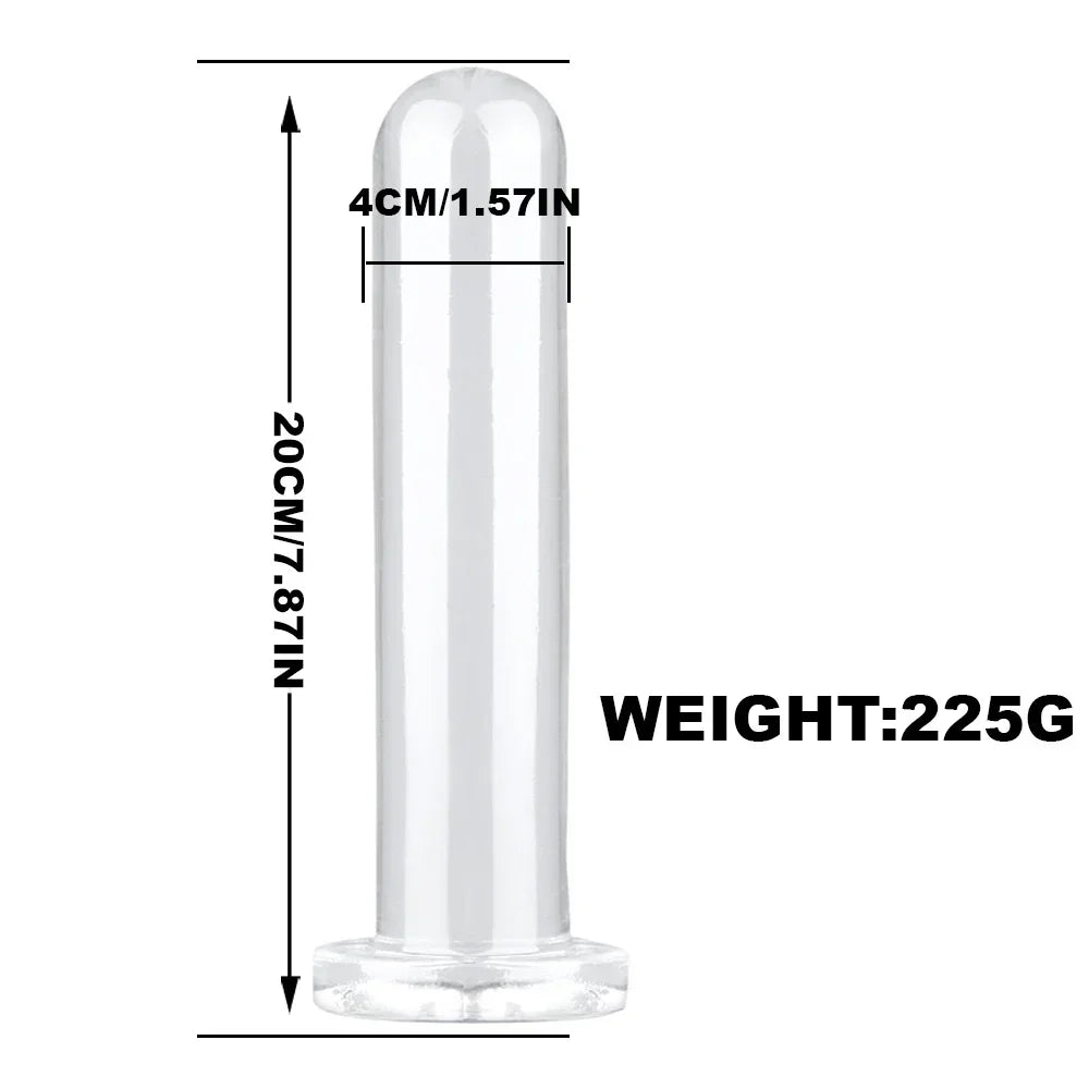 Smooth Test Tube Anal Plug Transparent Buttplug G-spot Stimulate Prostate Massager Sex Toy for Man Crystal Anal Dildo for Woman