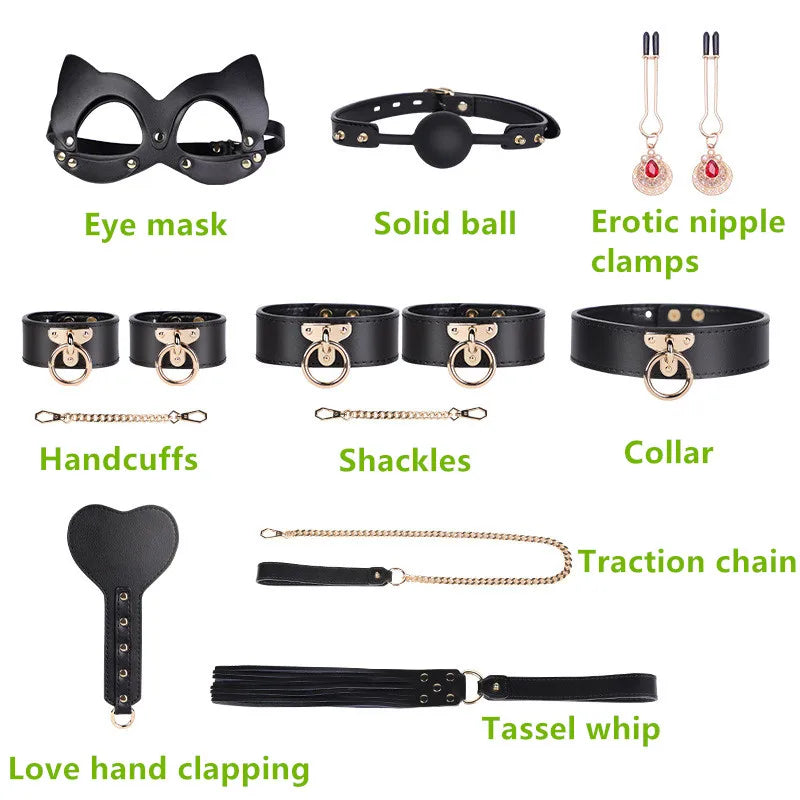 8-Piece Vibrator & Couples Restraint Combo Set
