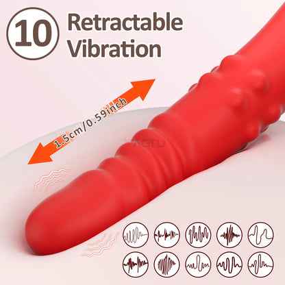 Thrusting Dildo Vibrator with Bracket Stand