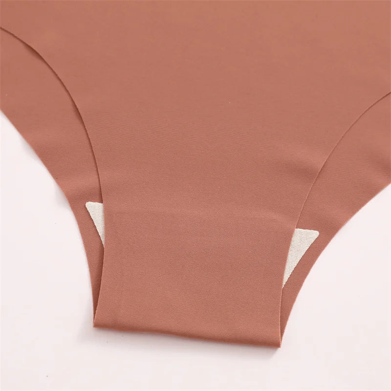 10PCS Seamless Women Panties V Waist Briefs Sexy Low Rise Underwear for Female Solid Color Ice Ultra Thin Breathable Lingere