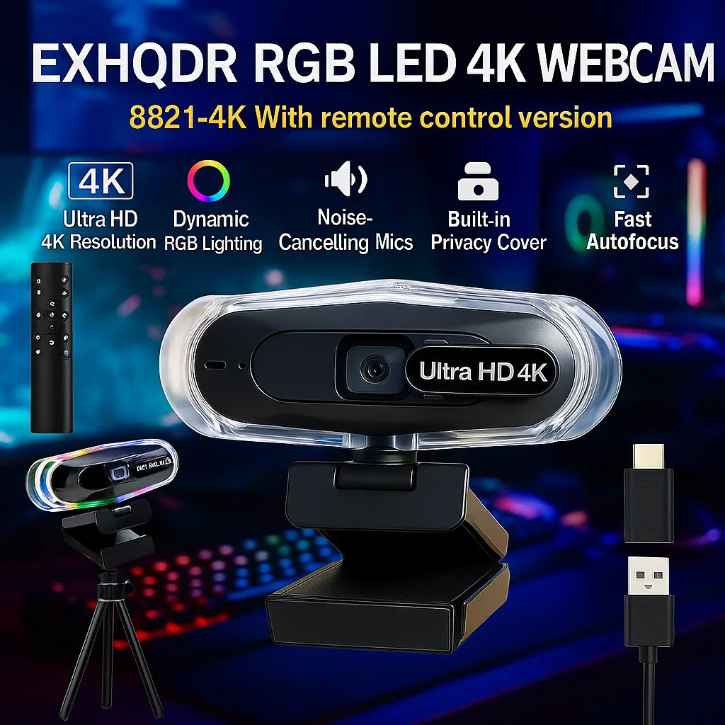 4k LED Light Autofocus Webcam