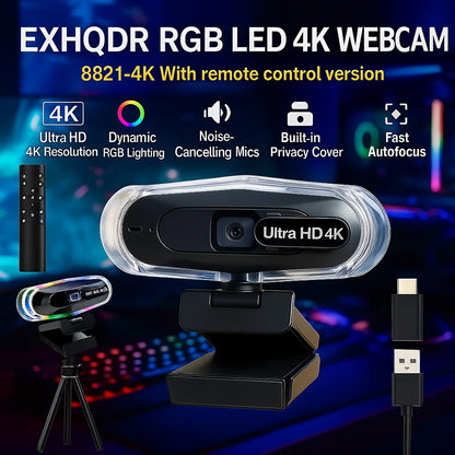 4k LED Light Autofocus Webcam