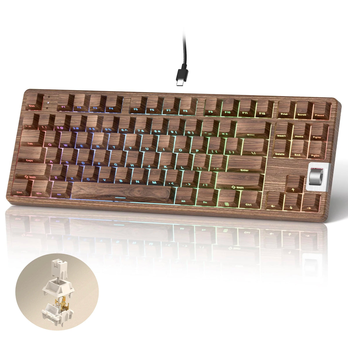Wood Grain Mechanical Keyboard