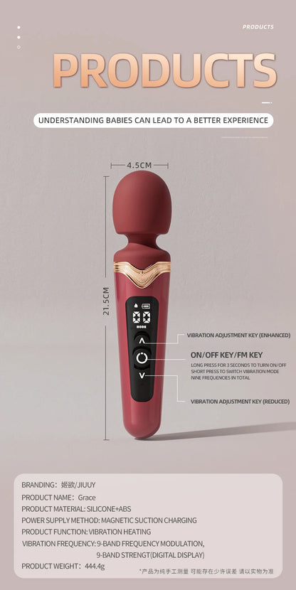Luxury Silicone Wand Vibrator