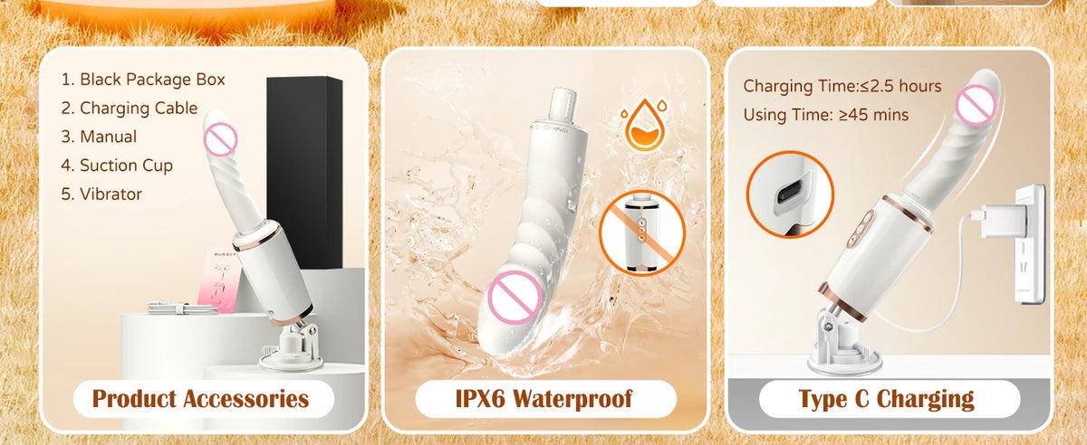 Rotating Heating Thrusting Dildo Vibrator
