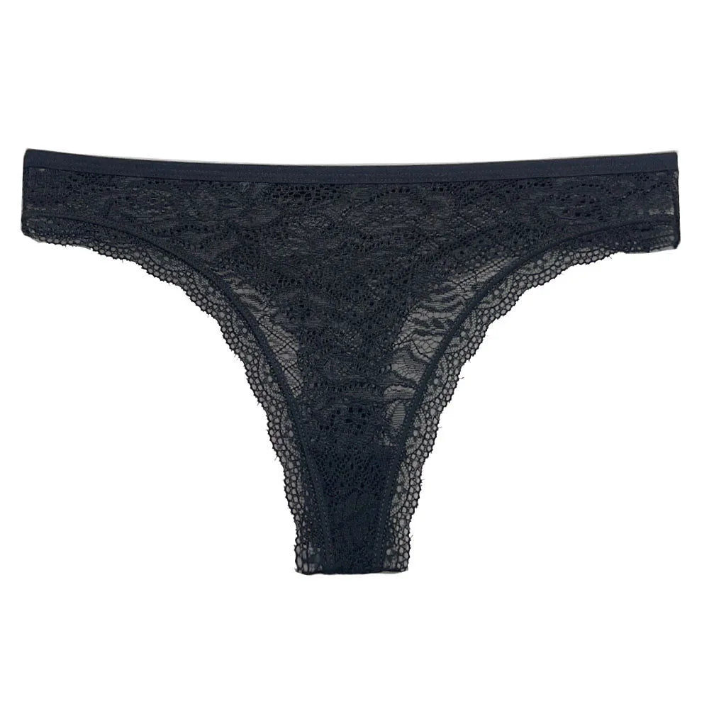 5 Pcs/Set Women's Underwear M-XL Sexy G-string Floral Transparent Female Underpants Lingerie Lace Thongs Woman Panties
