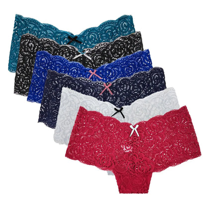 5 Pcs/Set Female Bikini Underwear Lace Briefs Women Transparent Panties Ladies Lingerie