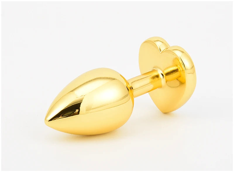 Golden Stainless Steel Anal Plug Crystal Anal Toys Female Adult Sex Products Men's Butt Plug Anal Trainer for Couples 3 Sizes