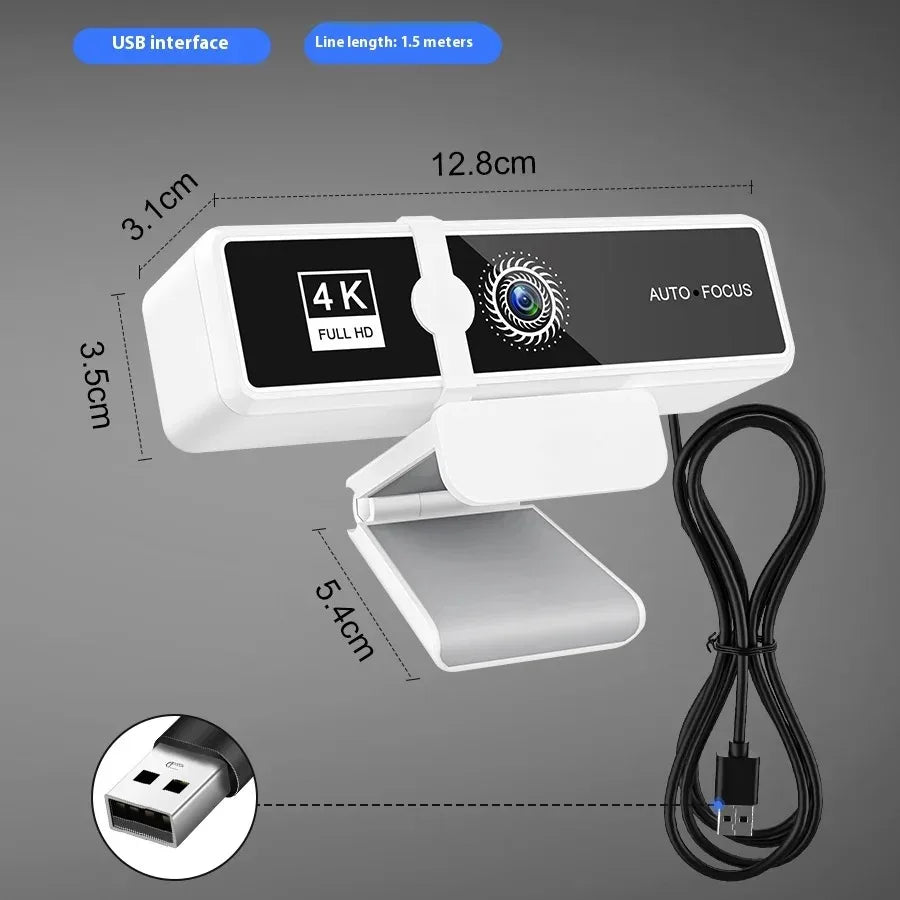 HD 4K Webcam with Autofocus