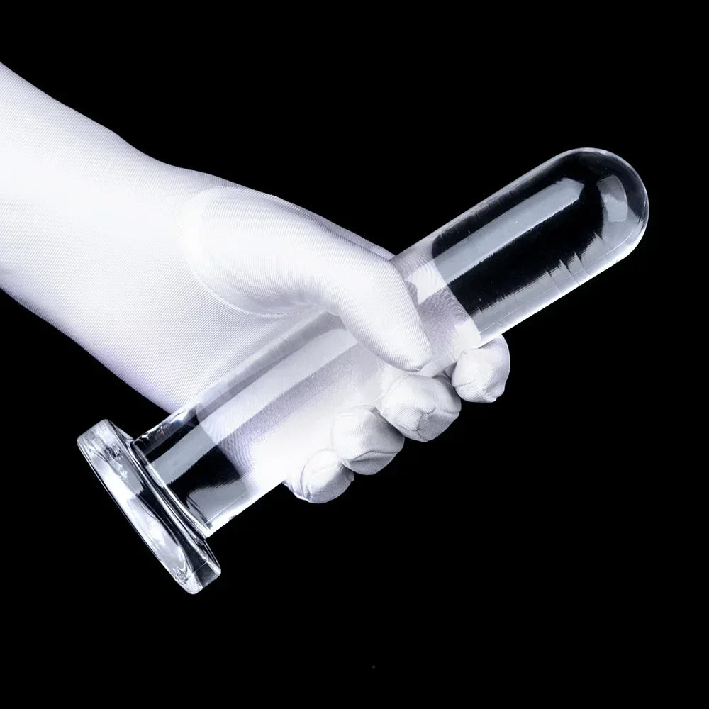 Smooth Test Tube Anal Plug Transparent Buttplug G-spot Stimulate Prostate Massager Sex Toy for Man Crystal Anal Dildo for Woman