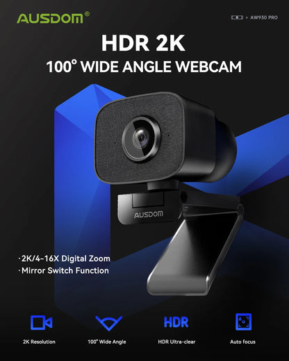 100° Lens Autofocus Webcam
