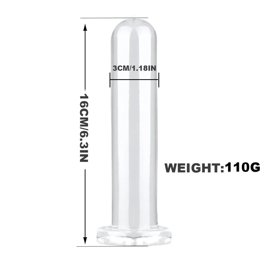 Smooth Test Tube Anal Plug Transparent Buttplug G-spot Stimulate Prostate Massager Sex Toy for Man Crystal Anal Dildo for Woman