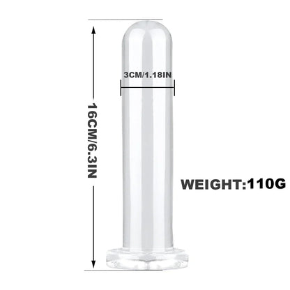 Smooth Test Tube Anal Plug Transparent Buttplug G-spot Stimulate Prostate Massager Sex Toy for Man Crystal Anal Dildo for Woman