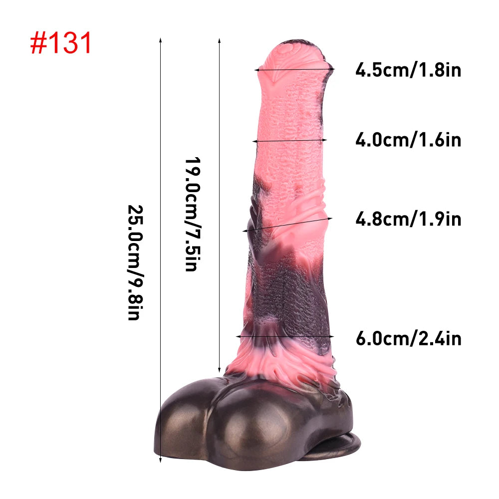 Silicone Fantasy Knot Horse Dildo — 5 Sizes M to XXL