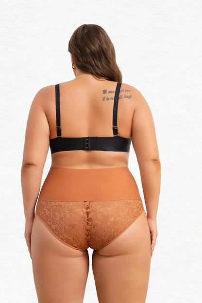 4Pcs/Set Women's Seamless Panties Sexy Solid Color Lace Floral Legging Plus Size High Waist Shapewear Female Soft Cozy Lingerie