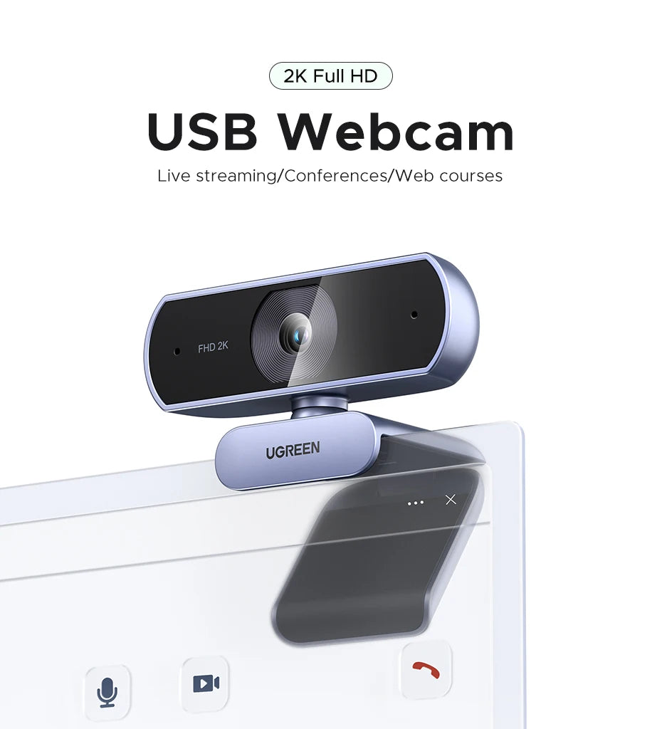 Full HD Webcam with Clear Audio Mic